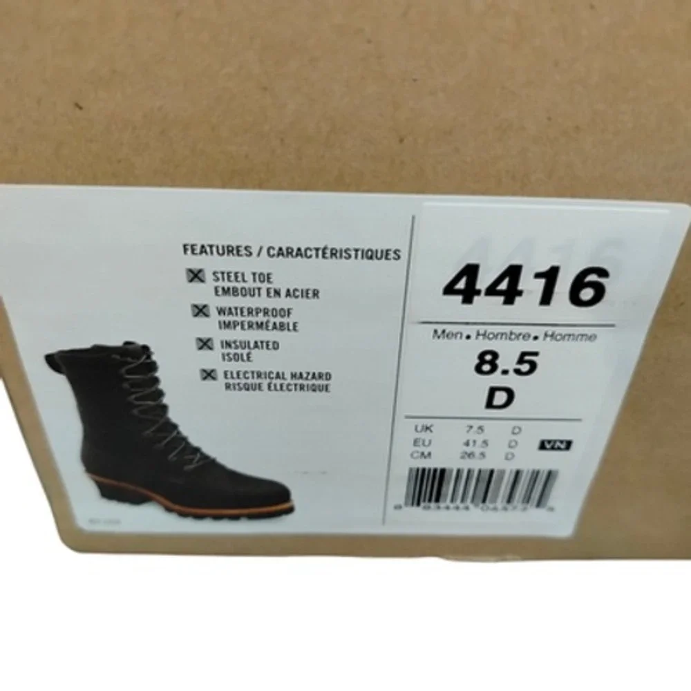 Red Wing 4416 Boots Mens Size 8.5 D Black Waterproof Insulated Vibram‎ Sole Work